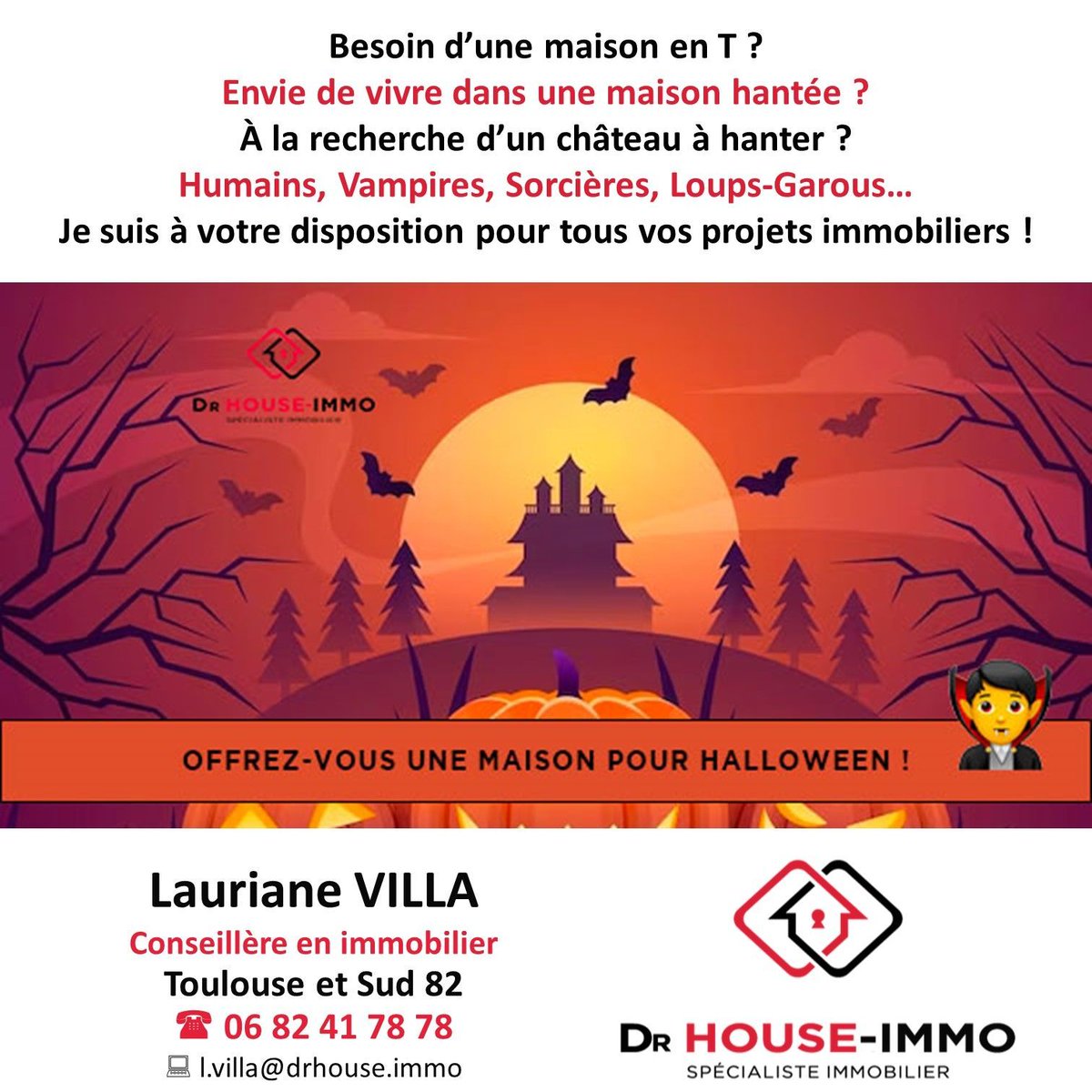 villauriane's tweet photo. 🎃 Maison en T ? Maison hantée ? Château à hanter ? 👻 
Quels que soient votre envie et votre besoin, je suis à votre écoute pour parler de tous vos projets immobiliers 😃 https://t.co/qp5seL1bMN