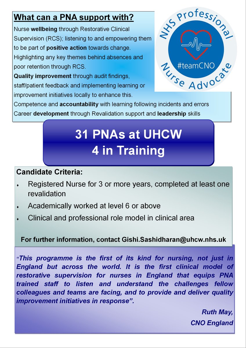 UHCW PracticeDevelopmentTeam (@uhcwpdteam) on Twitter photo UHCW PNA Training
Calling for expressions of interest from candidates meeting the criteria for PNA course-a level 7 (Masters) accredited module <a href="/BrigstockTracey/">Tracey Brigstock</a> <a href="/Heather_Price09/">Heather Price RN,BSc,MSc,PGchepp</a> <a href="/SALLYPDTLEAD/">Sally Higgins</a> <a href="/UHCWPDTeam/">UHCW PracticeDevelopmentTeam</a> <a href="/nhsuhcw/">UHCW NHS Trust</a> <a href="/GishiSashidhar1/">Gishi Sashidharan</a> <a href="/olufhunke/">olufunke</a> UHCW PNA Training
Calling for expressions of interest from candidates meeting the criteria for PNA course-a level 7 (Masters) accredited module <a href="/BrigstockTracey/">Tracey Brigstock</a> <a href="/Heather_Price09/">Heather Price RN,BSc,MSc,PGchepp</a> <a href="/SALLYPDTLEAD/">Sally Higgins</a> <a href="/UHCWPDTeam/">UHCW PracticeDevelopmentTeam</a> <a href="/nhsuhcw/">UHCW NHS Trust</a> <a href="/GishiSashidhar1/">Gishi Sashidharan</a> <a href="/olufhunke/">olufunke</a>