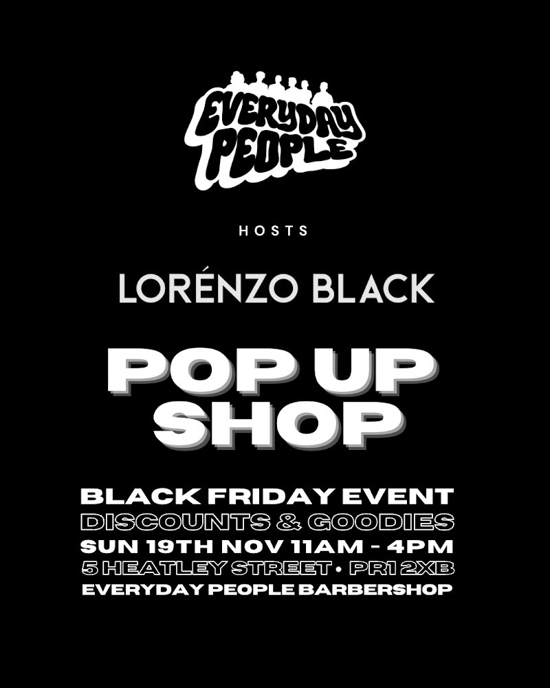 🔊 BLACK FRIDAY POP UP SHOP! 🔊
We are now happy to announce we will be holding our first ever pop up shop 🥳🥳🥳 in our home city of Preston, hosted by our very good friends down at JB Barbers💈🖤
🗓️ Sunday 19th November 
⏰ 11am til 4pm 
📍 5 Heatley Street, PR1 2XB