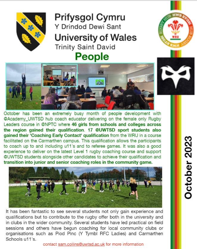 samcollinsrugby's tweet photo. Monumental month of October🏉#OverAndOut Loads of opportunities for playing + development #GirlsInRugbyWeek @NPTCGroup_SPS @BridgendCollege #BUCS @Academy_UWTSD #CPDs @penclawddrfc @DunvantRFC #SwanseaEPP @UplandsRFC #CoachingProcess @UWTSDsport #WRUHub #UWTSDHub #alwayslearning https://t.co/dNhxVzSBR8
