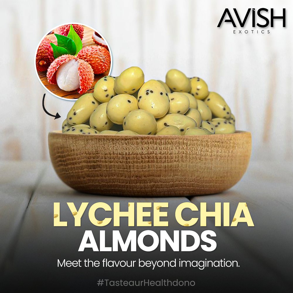 avishexotics's tweet photo. 😍Introducing our irresistible Lychee Chia Almonds – a symphony of flavors and a celebration of wholesome goodness that's bound to make your snack time an adventure worth savoring.

#lycheechiaalmonds #flavouredalmonds #chocolatealmonds #kharibaoli #coatedalmonds https://t.co/bwhqxHlBht