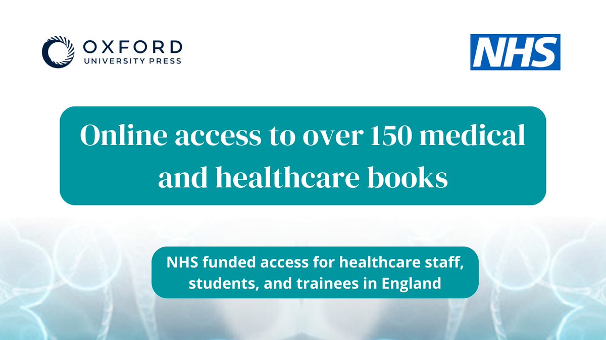 NHS staff and students in England - did you know that you have free access to over 150 medical and healthcare books including the Oxford Textbook of Medicine and the Oxford Handbooks? Find out more here pages.oup.com/hee <a href="/NHSKFH/">NHS Knowledge for Healthcare</a> #KLSOUP