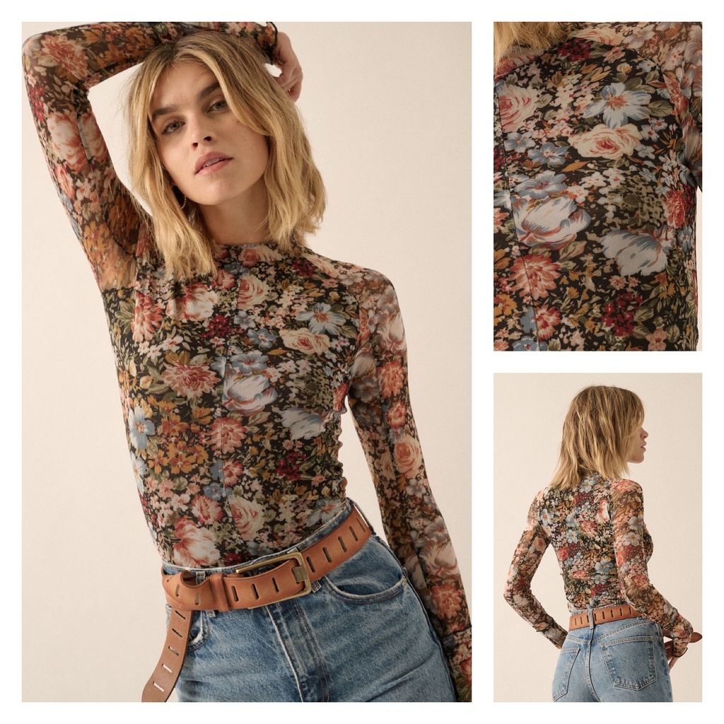 Our floral mesh, thumb hole top is arriving today in sizes S-L! Elevate your style and get ready to turn heads in this fun & flirty lightweight top! #prettyinflowers #greatfit #shopcasual2dressy

casual2dressy.com/floral-mesh-th…