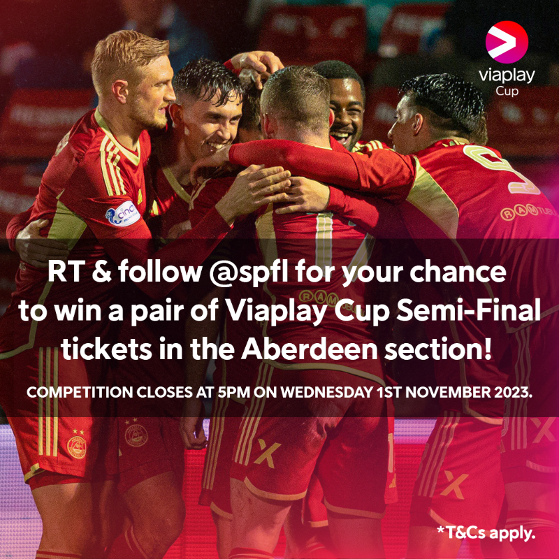spfl's tweet photo. 🎫⚽ COMPETITION TIME! 

We've got a pair of #ViaplayCup semi-final tickets for @AberdeenFC fans.

RT and follow for a chance to win!

Click the image for full T&amp;Cs ⬇️