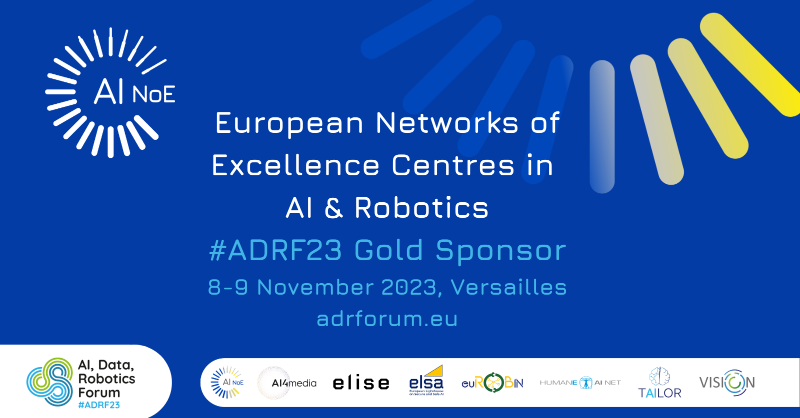 ai4mediaproject's tweet photo. We're thrilled to be part of the AI, Data, Robotics Forum #ADRF2023 on Nov 8th and 9th in Versailles, where we'll be showcasing our groundbreaking work at our joint booth alongside other AI Networks of Excellence!

Join us at 👇