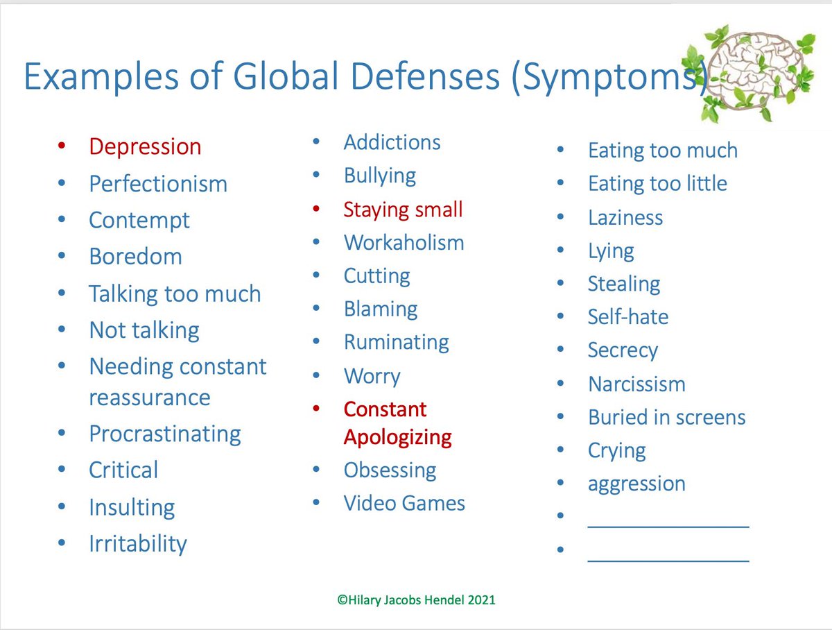 HilaryJHendel's tweet image. Defenses are the brilliant and creative ways we spare ourselves emotional discomfort and pain. But they also cost us our authenticity. Here’s a list of common defenses:
#thechangetriangle #emotions #health #wellness #AEDP #emotionseducation #mentalhealth 
hilaryjacobshendel.com/common-ways-to…