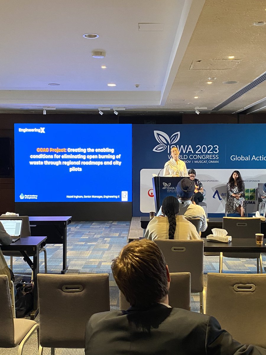 ca_fenn's tweet photo. Think regional. 
Act local. 
Develop enabling conditions. 

Fantastic panel today presenting a @CCACoalition funded project to develop regional roadmaps to end #openburning in Africa, Asia and LATAM, piloting in cities to feed information back to the high level. 

#ISWA2023 https://t.co/xYvsDeswEL