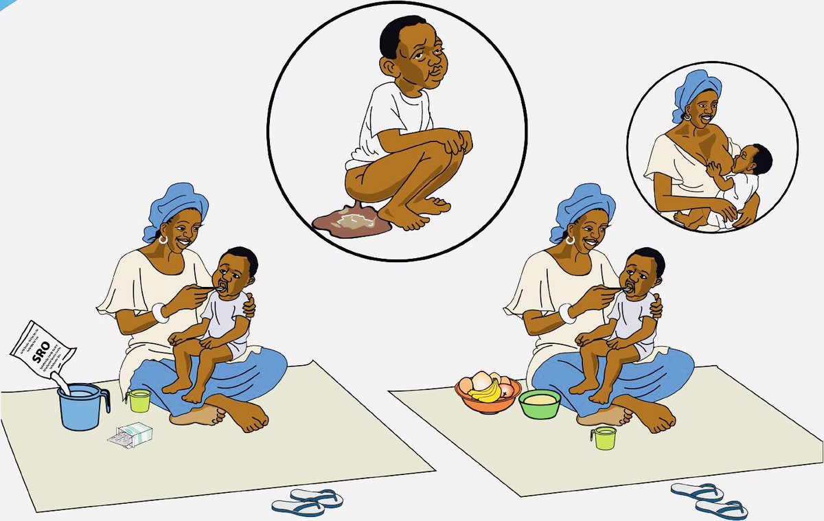 #DYK: Diarrhea, defined as the passing of three or more loose stools within a day, is one of the top 3️⃣diseases claiming young lives in The Gambia .Act quickly when your child  exhibit 👇🏾👇🏾 :
🩸 Blood in the stool
💔 Refusal to eat or drink
🤮 Vomiting
🌊 Liquid&amp;copious feces