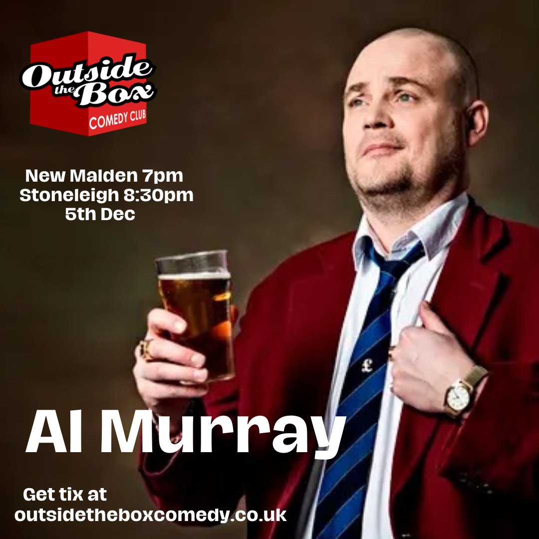 We have the brilliant @almurray doing a couple of tour warm ups with us on the 5th Dec in New Malden and Stoneleigh. Plus @maffbrown to support Get tickets at outsidetheboxcomedy.co.uk/performer.htm?…