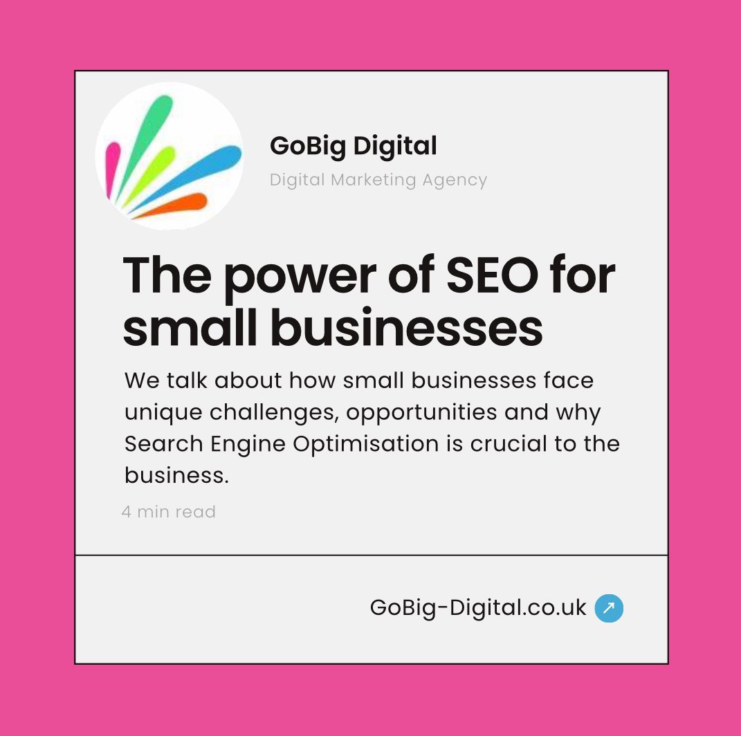 Interested, but don’t know much about SEO?
begin to learn Today by reading our blog going into detail about SEO in Hertfordshire. Making SEO simple. gobig-digital.co.uk/the-power-of-s… 
#organicgrowth #seo #businessgrowth