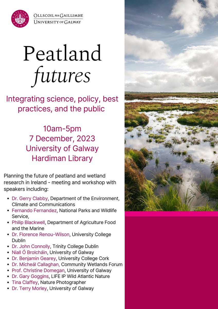 Calling all peatland PIs, agencies, orgs, and policy makers to join us for a one-day 'Peatland Futures' event. Excellent lineup of speakers! Workshops for a National Centre of excellence and a summary of policy makers Registration here: forms.office.com/e/UxhvSqNheQ