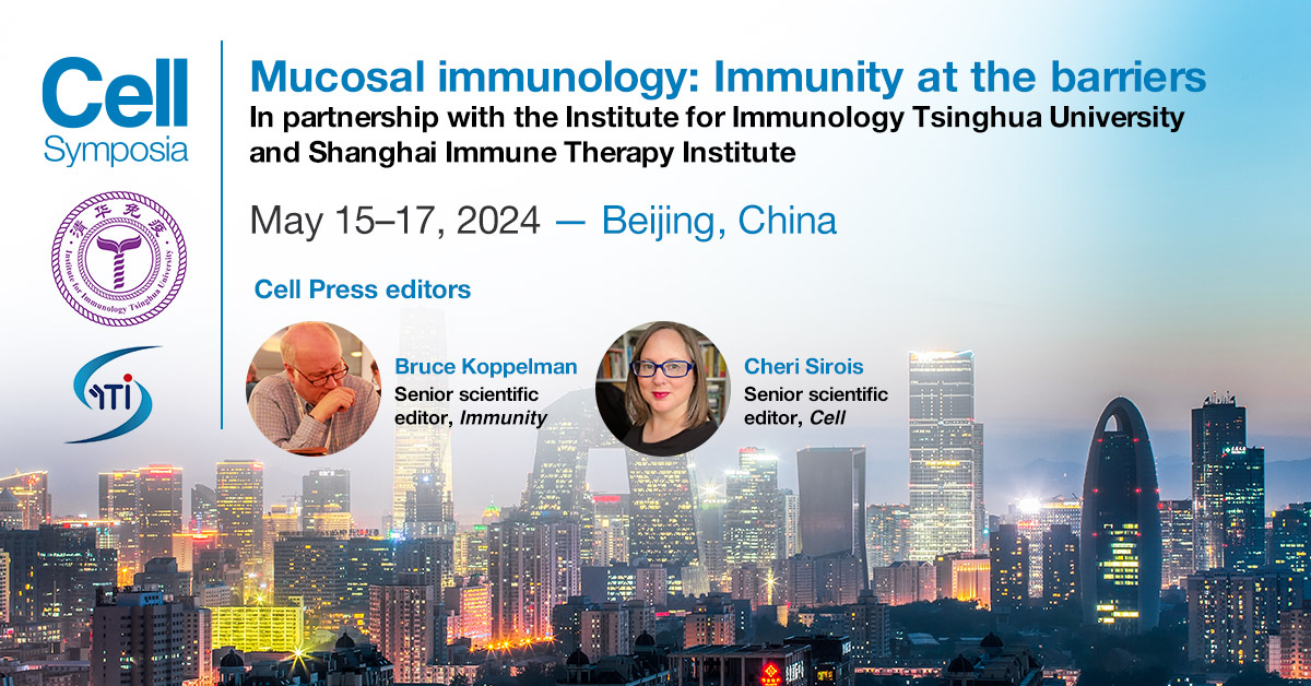 CellSymposia's tweet image. Meet #CellPress editors Bruce Koppelman @ImmunityCP &amp;amp; @Es_cheri_chia @CellCellPress in Beijing, China @CellSymposia #CSMucosalImmuno24 #mucosalimmunity hubs.li/Q0263r4d0