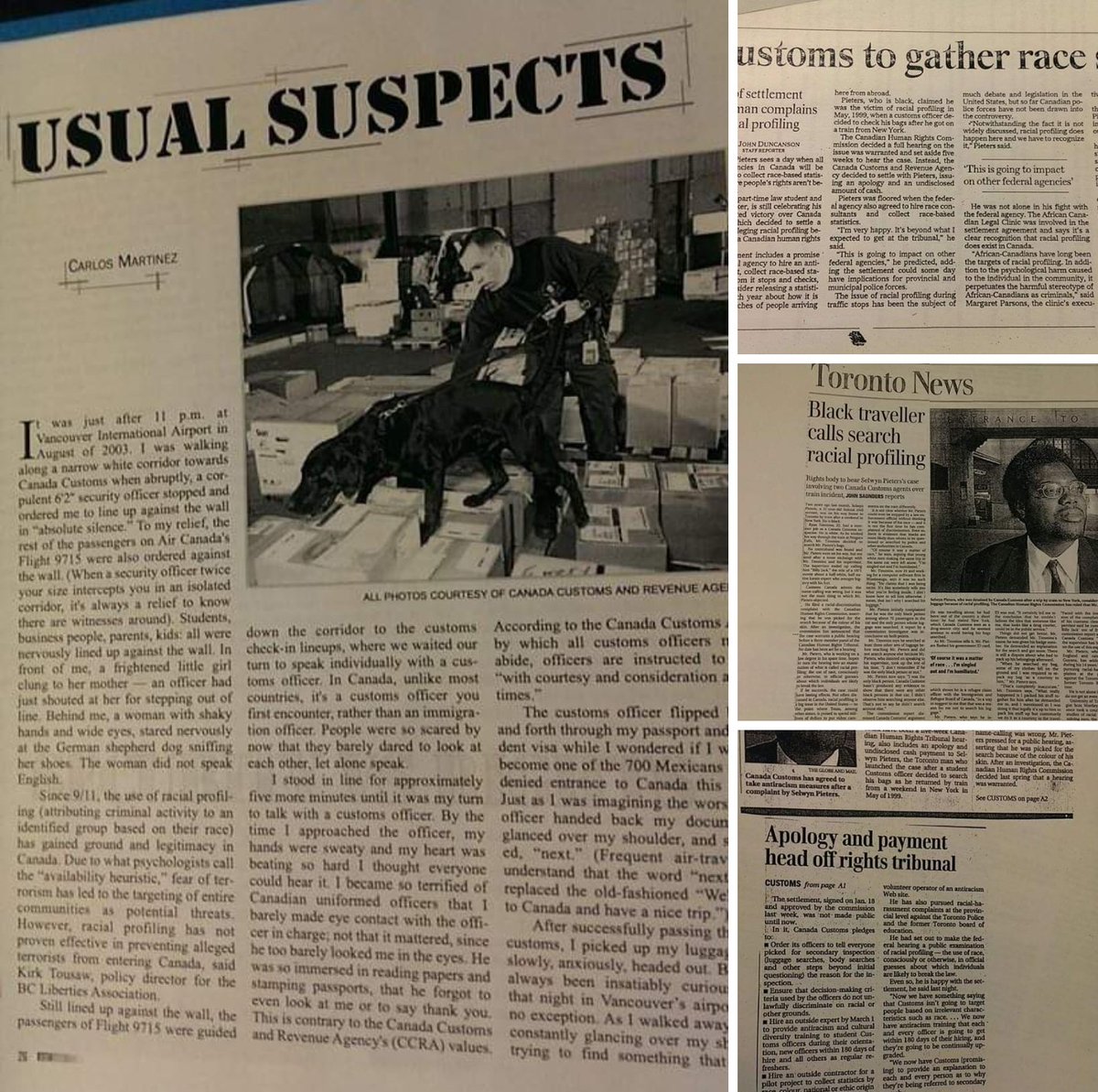 selwynpieters's tweet photo. The Train Story in 1999. Profiled then called Billy Jack. I make them have to keep demographic information on secondary examinations. #HumamRights #race #racism #racialprofiling #Black #Blacklawyer #Toronto #Ontario #Canada #CBSA #Customs #Immigration https://t.co/NtfGpq75hg