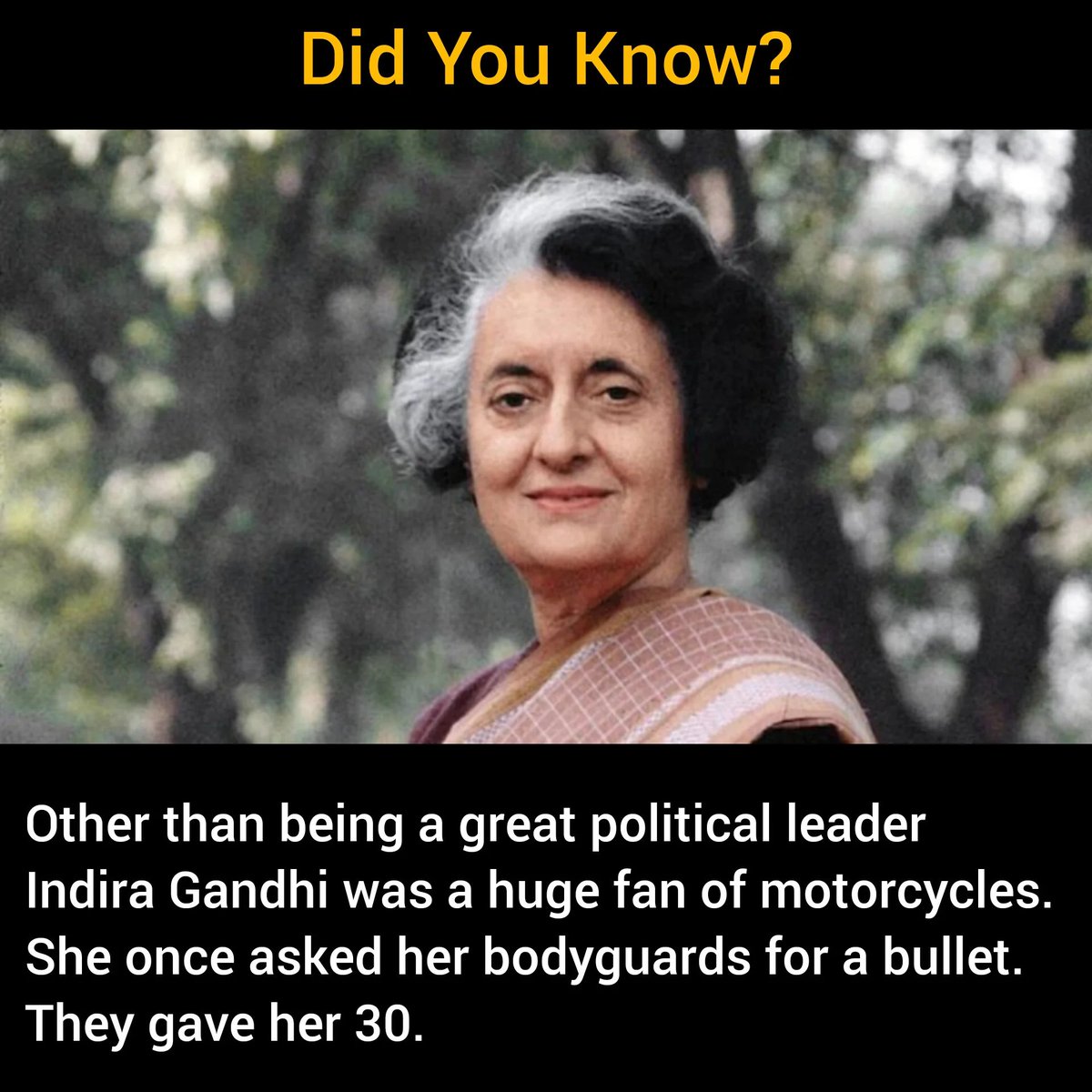 SherePanjabUK's tweet photo. Indira Gandhi was once told by Sant Jarnail Singh Ji prior to the Army attack on Sri Harmandir Sahib " "indira, dont think that you will live freely after attacking our holiest shrine, your own bullets will turn on you".....

this bachan was made a reality… https://t.co/pd3v5aAzY9