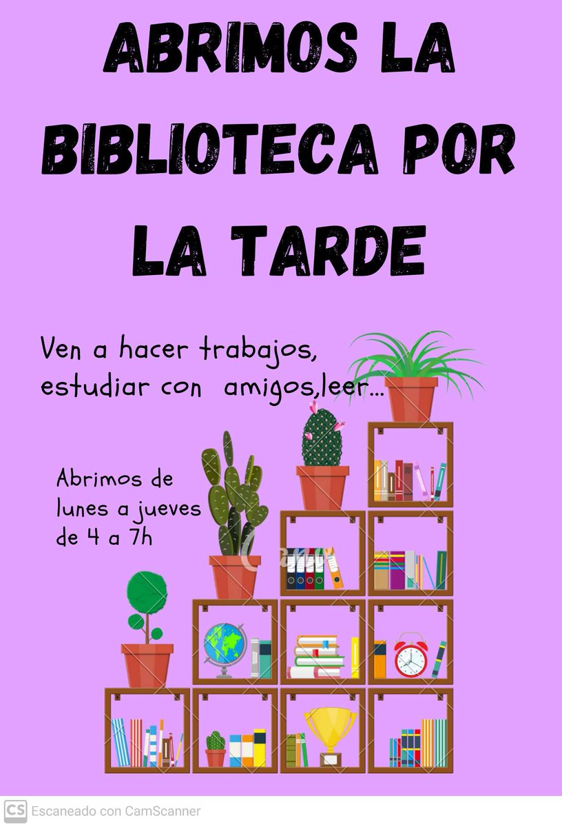 Estimadas familias, 
Os recordamos que a partir del día 6 de Noviembre la biblioteca del instituto estará abierta de lunes a jueves, en horario de 16 a 19 horas.

Gracias, un saludo, 

AMPA IES EUROPA.
