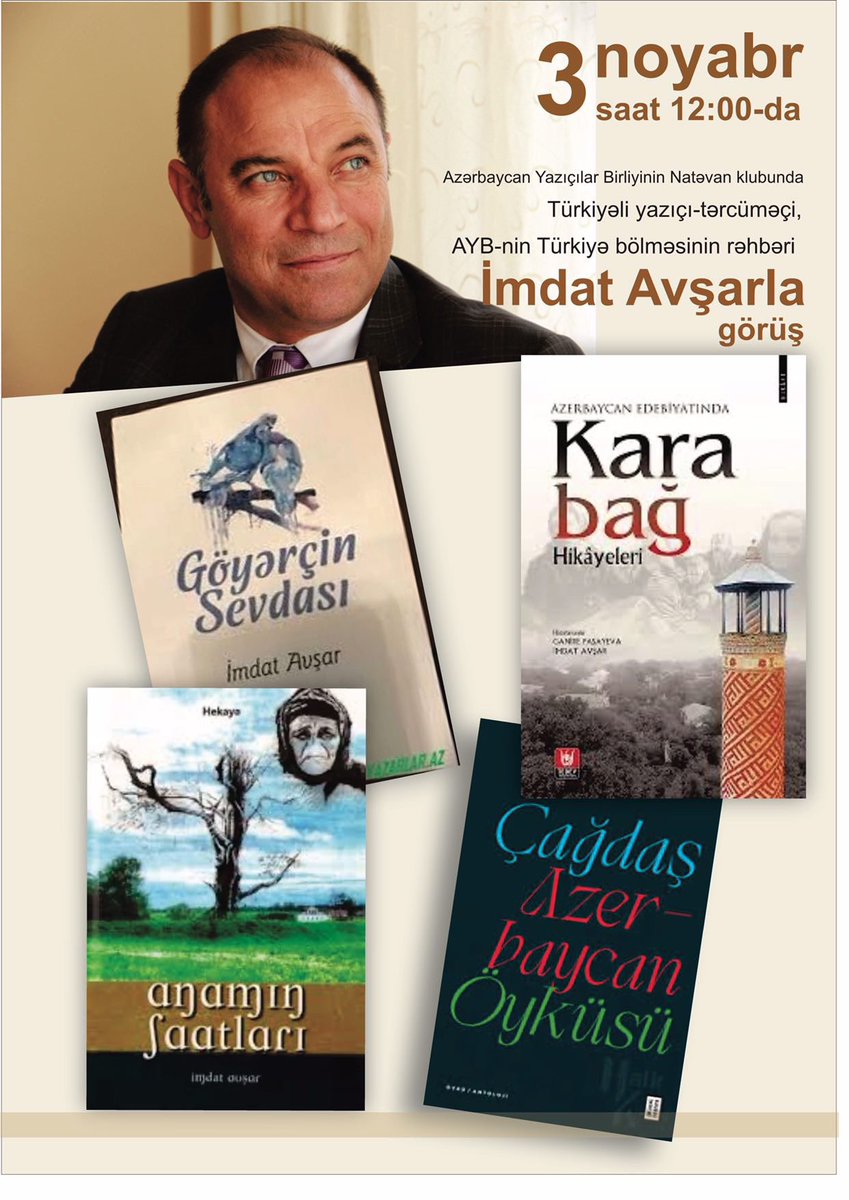 3 Kasımda Azerbaycan’dayım… dostları bekliyorum…