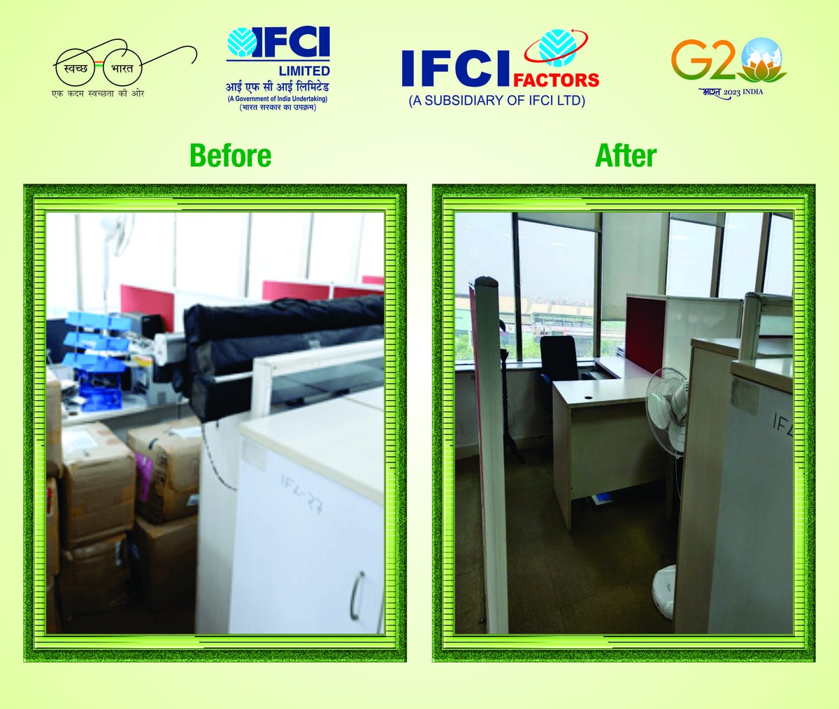IFCI’s subsidiary IFCI Factors' participation in a cleanliness activity at its Head Office at New Delhi, under Special Campaign 3.0 #SwachhBharat #GarbageFreeIndia #SHS2023 @DFS_India @SwachhBharatGov @swachhbharat @PMOIndia @DARPG_GoI