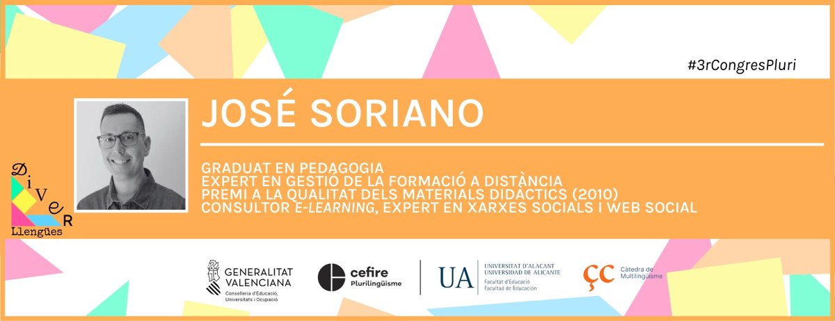 José Soriano <a href="/eprendizaje/">Pepe Soriano</a> organitza el taller "Aprenentatge lúdic: gamificació i escape room per a plurilingüisme" al III Congrés àmbit plurilingüisme Diverllengües.

#3rCongresPluri
<a href="/GVA_Cefire/">Formació, Innovació i Recursos per al Professorat</a> 
🔗 portal.edu.gva.es/cefireplurilin…