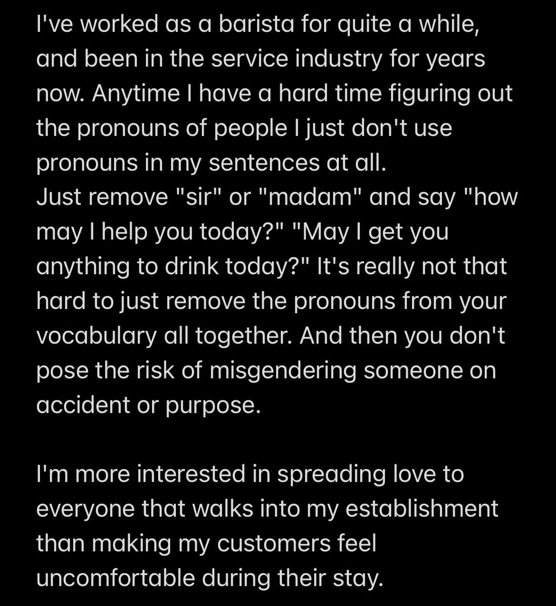softysugabby's tweet photo. @MattWalshBlog Food for thought! You don't have to do this if you aren't comfortable, but here's some advice for people who also want to learn how to support trans people. I can't control what you do, just like they can't either. But I always try to make people feel included whenever I can https://t.co/tFXx13C85c