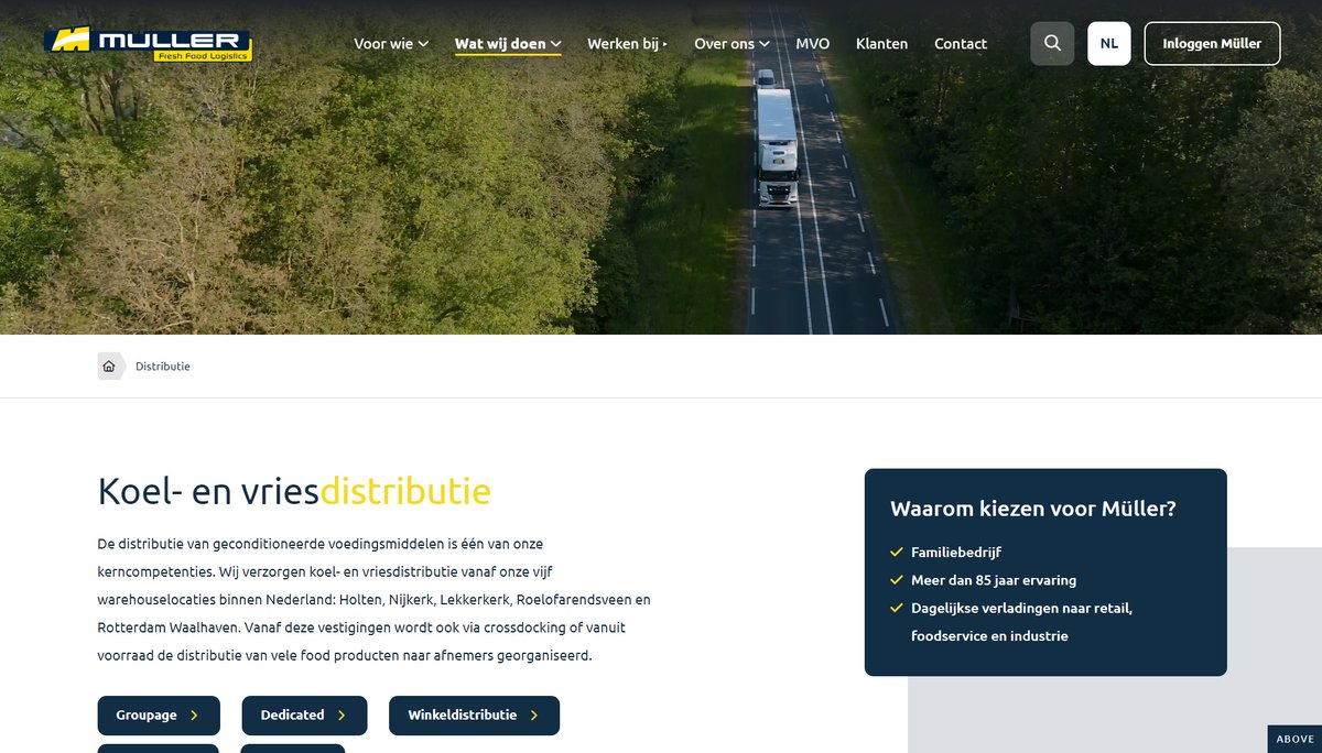 mullerffl's tweet image. Nieuwe website! Graag brengen wij onze compleet vernieuwde website onder jullie aandacht: muller.nl

Op de nieuwe website leggen wij de focus op onze rol als logistiek dienstverlener binnen de levensmiddelenindustrie, foodretail en foodservice samen met @dachser_nl