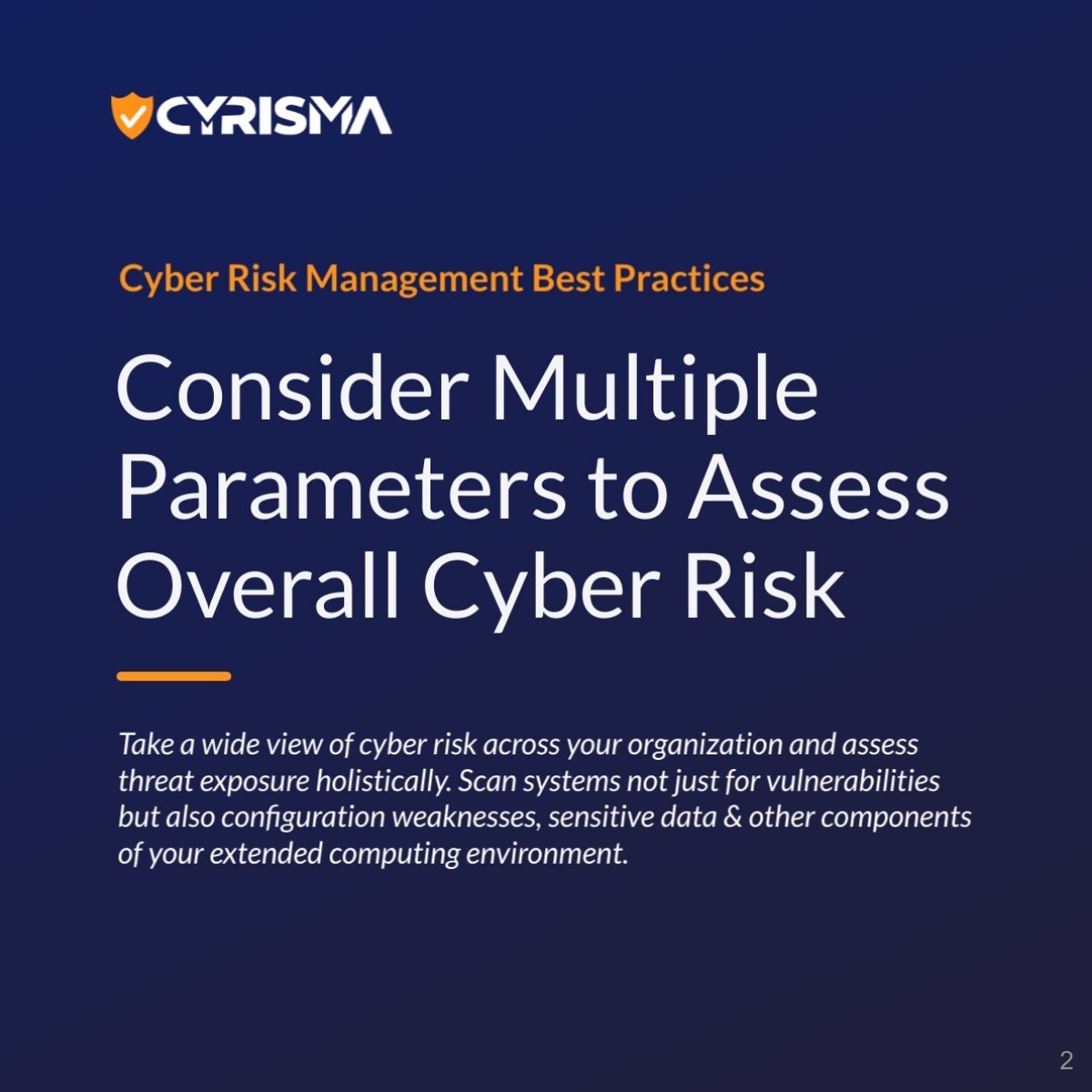 CYRISMA_USA's tweet image. In our concluding post for #CybersecurityAwarenessMonth2023, we provide an overview of four best practices that can help your organization create a strong #cybersecurity program to address new kinds of risk.

Read the blog post here: cyrisma.com/cyber-risk-man…