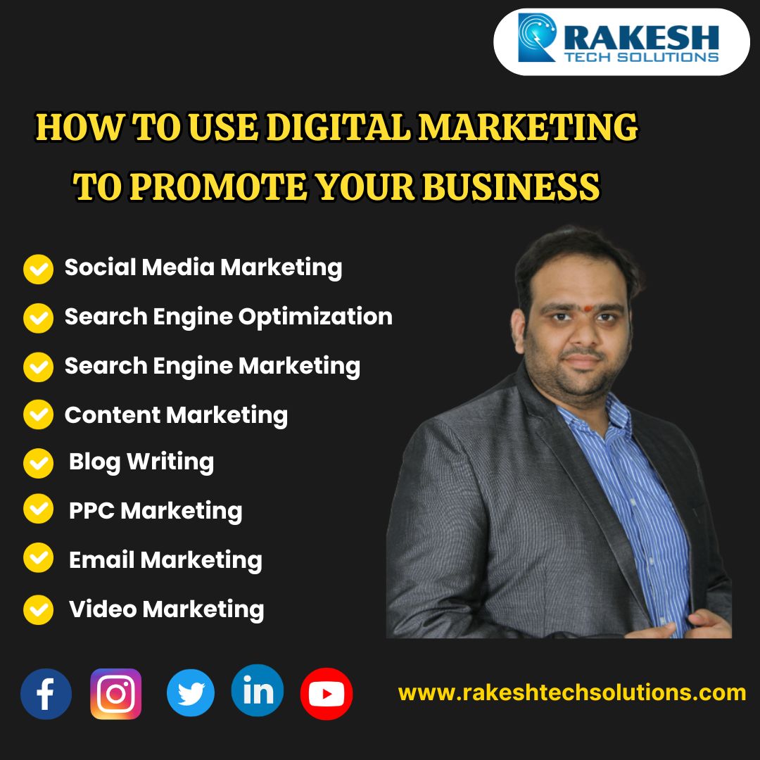 rakeshtechs's tweet image. How to Use Digital Marketing to Promote Your Business
rakeshtechsolutions.com
Our Services
Website Design & Development
Search Engine Optimization
Search Engine Marketing
Social Media Marketing
#rakeshtechsolutions #digitalrakesh #digitalmarketing