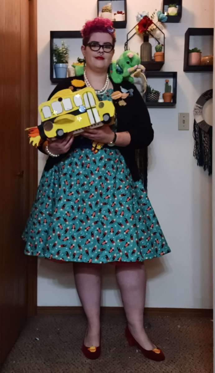 Frizzle is ready for some educating and child endangerment!   #90skid #missfrizzle #magicschoolbus #halloweencostume #halloween2023