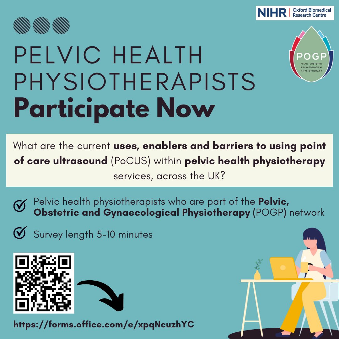 📣Pelvic health physio's📣 Please consider participating in my @OxfordBRC research internship project and complete the following survey by December: forms.office.com/e/xpqNcuzhYC Full details are in the information sheet linked on the first page of the survey. Please retweet 🙏!