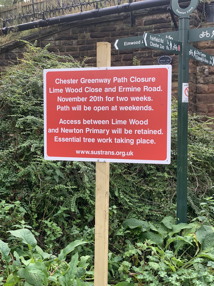 Forthcoming greenway closure <a href="/ShitChester/">12 years of Shitchester</a>