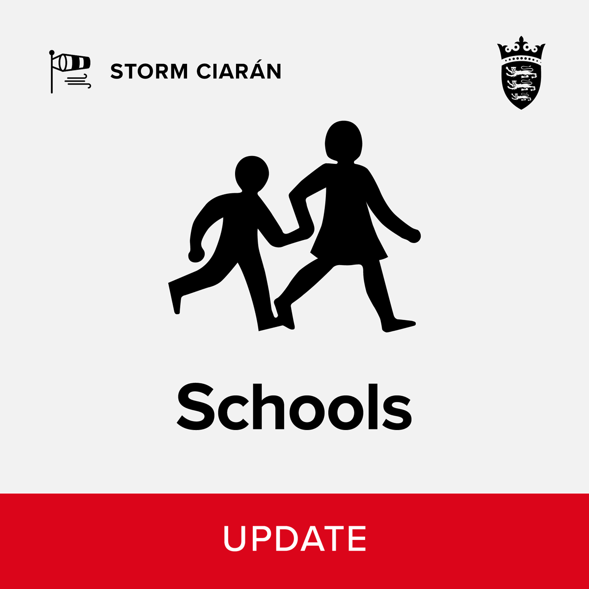 Both the Strategic Command Group (SCG) and the Council of Ministers (CoM) have met this morning and have confirmed that – given the significant risks posed by Storm Ciarán – all Government schools and colleges will close on Thursday 2 November.