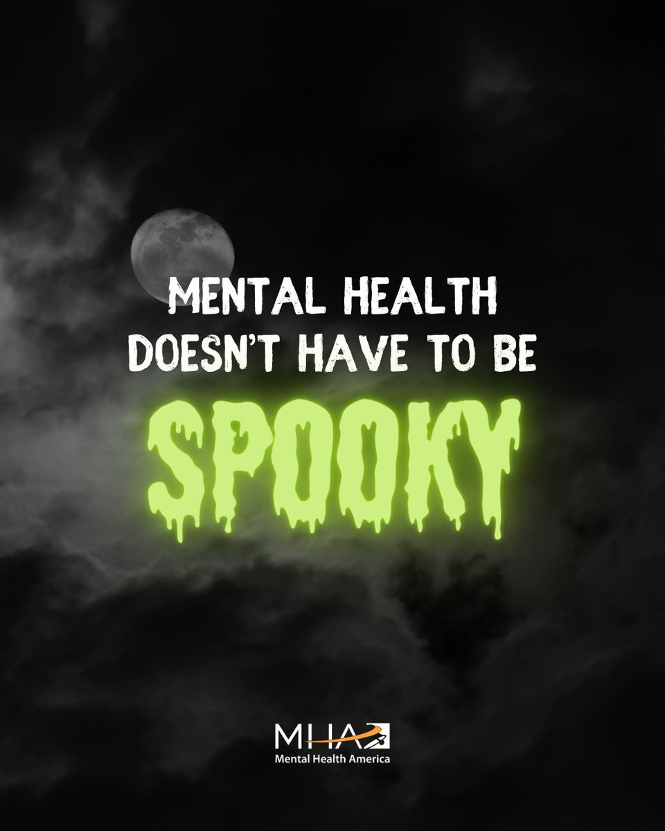 Happy #Halloween! 🕸

Remember that #MentalHealth doesn’t have to be spooky. The more we learn and talk about mental health, the more we chip away at stigma, paving the way for others to speak up and get support they need 💚