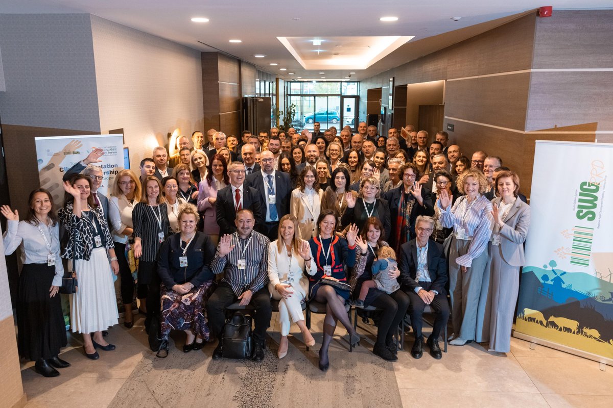 Our family photo from #APF2023. Enjoying this year’s topics related to initiation of Climate Adaptation Partnerships in SEE and implementation of Green Agenda for the WB. #seeruralbalkans