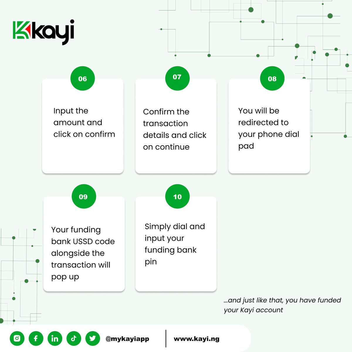 mykayiapp's tweet photo. Want to fund your Kayi account via USSD? Here are simple steps to guide you 

#Mykayiapp
#Kayiway
#Digitalbanking
#KayiUssd
#Kayiweb https://t.co/AC62DFSHUw