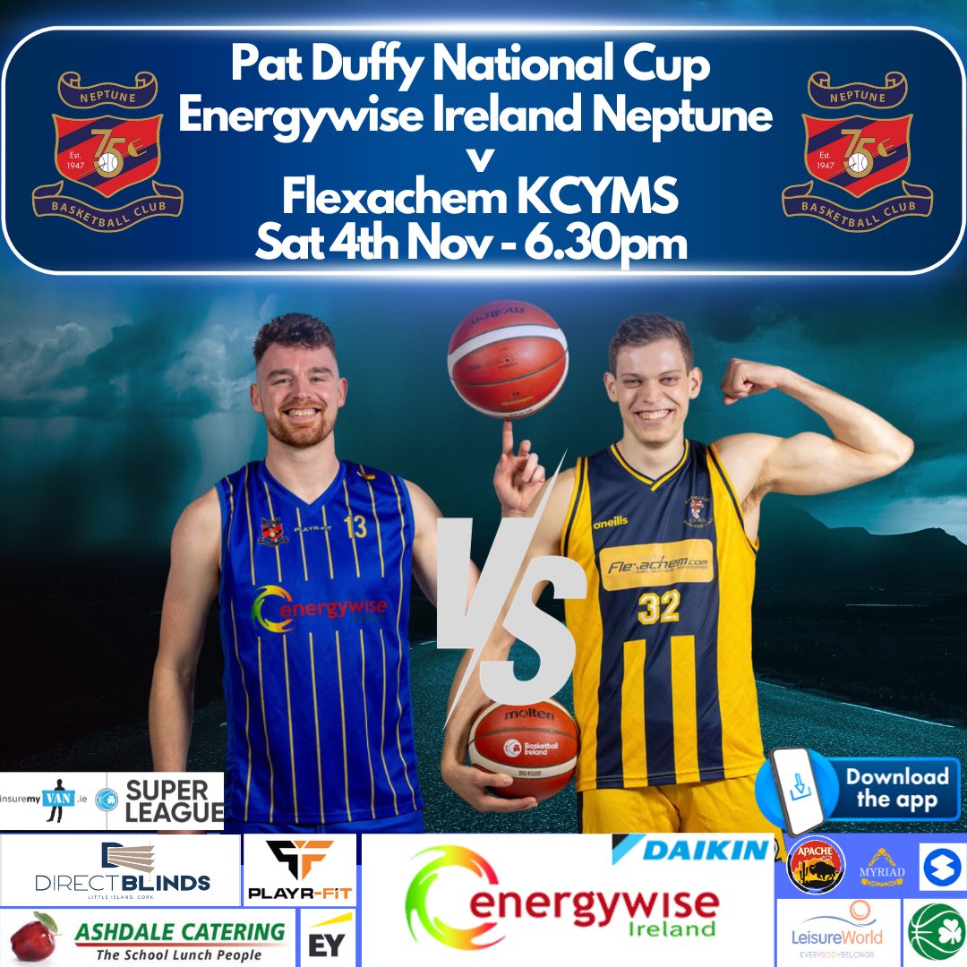 🔱🔱 NATIONAL CUP WEEK 🔱🔱 This Saturday night our Superleague team take to the court in the 1st Round of the National Cup v Flexachem KCYMS at 6.30pm, tickets are now available through our club app, support the team in this massive Cup Game #weareneptune