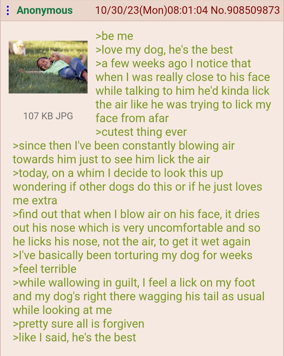 Anon blows his dog