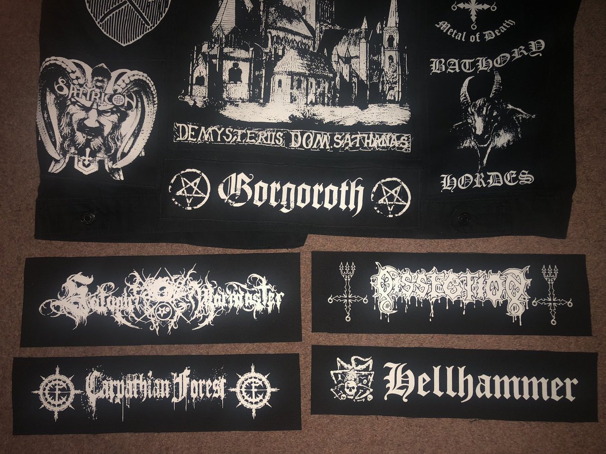 CreatinForSatan's tweet photo. XXL superstrip #blackmetal logo patches designed to fit under or over #backpatches by https://t.co/blktECQJjF #Gorgoroth #SatanicWarmaster #Hellhammer #Dissection #CarpathianForest https://t.co/0jh2QjYvWK
