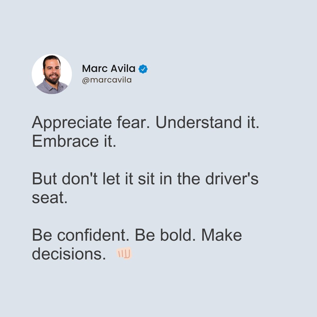 marcavila's tweet photo. #BeFearless #DecisionMaking https://t.co/vVbtaocodI