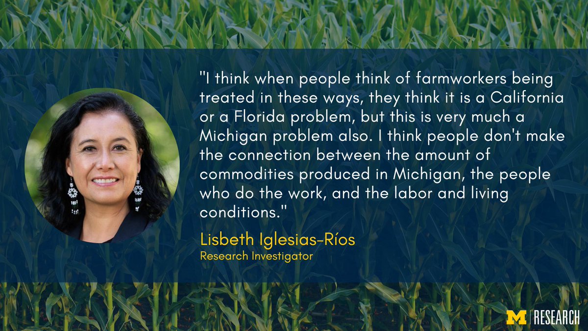 .@UMichSPH researchers Lisbeth Iglesias-Rios and Alexis Handal recently published their findings on the conditions of Michigan farmworkers, documenting a range of dehumanizing, stressful, unsafe and unhealthy workplace and living conditions. myumi.ch/2mEwr