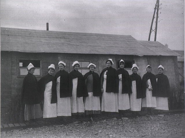 The nursing team at a US Army Camp Red Cross during #WWI #histnurse #histmed #historyofmedicine #historyofnursing #pastmedicalhistory