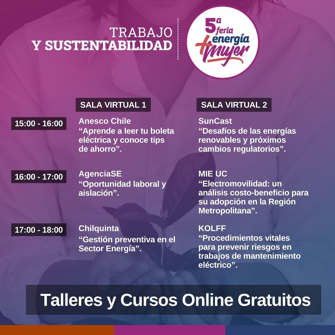 Este 2 de Nov inicia la 5ta. Versión de la Feria Laboral Energía + Mujer, un evento para dar a conocer lo que hace el sector y promover espacios para que más  mujeres puedan ser parte de su fuerza laboral.
Información e inscripciones bit.ly/45CJgUo