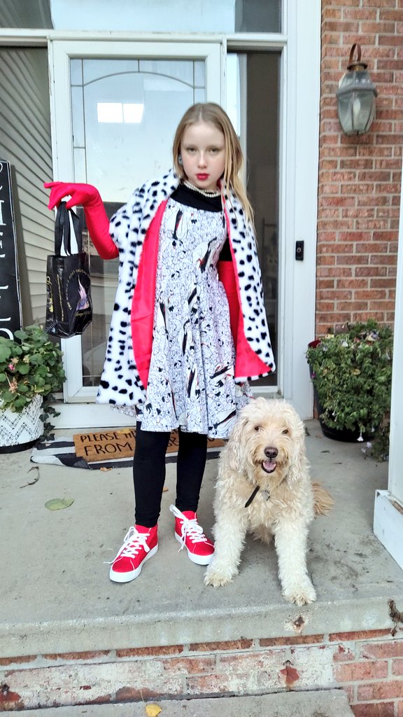 ArieDoodle's tweet image. Happy Howloween!! Our city calls it Beggar's Night and my girl went out in her costume last night. I got to go for a little bit too. Can you guess who she is dressed up as? 🎃🕸️🐾 #Halloween #dogsoftwitter #dogsofX #AriesWorld