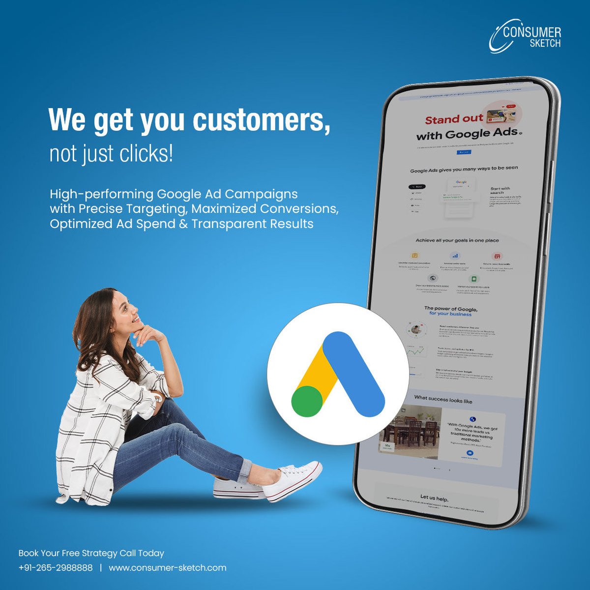 consumersketch's tweet image. Our Google Ads / Google AdWords management services help businesses create and manage effective online advertising campaigns that get the most out of the advertising budget
Call: 0265-2988888
#GoogleAds #GoogleAdwords #CSWebSolutions