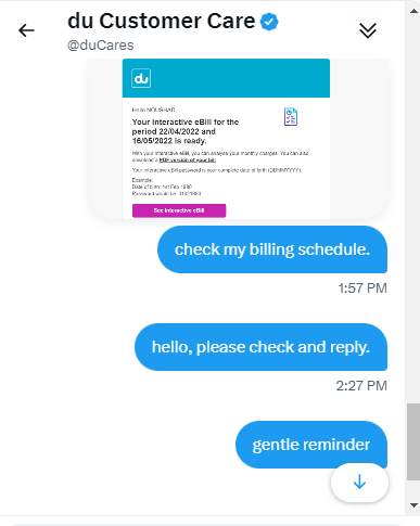 BenNousha's tweet photo. @duCares After submitting the bill paid for the month of APRIL 2023, i did receive any freaking reply through DM. https://t.co/6K66qbzBnB