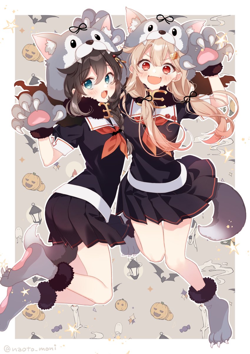 艦これ「トリックオアトリート!時雨ちゃんにハロウィン夕立の服 おそろい #艦これ」|naotoのイラスト