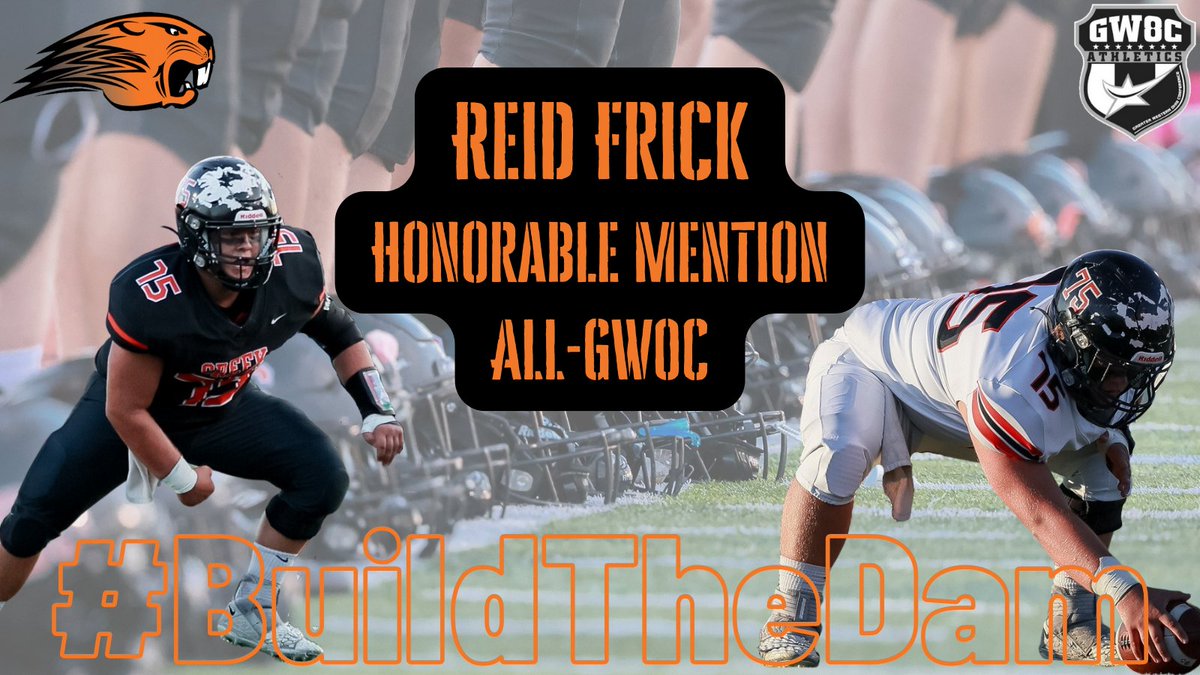 Beavercreek_FB's tweet photo. Congrats to Reid Frick for receiving Honorable Mention All-GWOC at Offensive Line! #BuildTheDam 🪵🦫

@GWOC @bcreekathletics @BcrkSchools @BCreekPrincipal https://t.co/5zJGbw4fu7