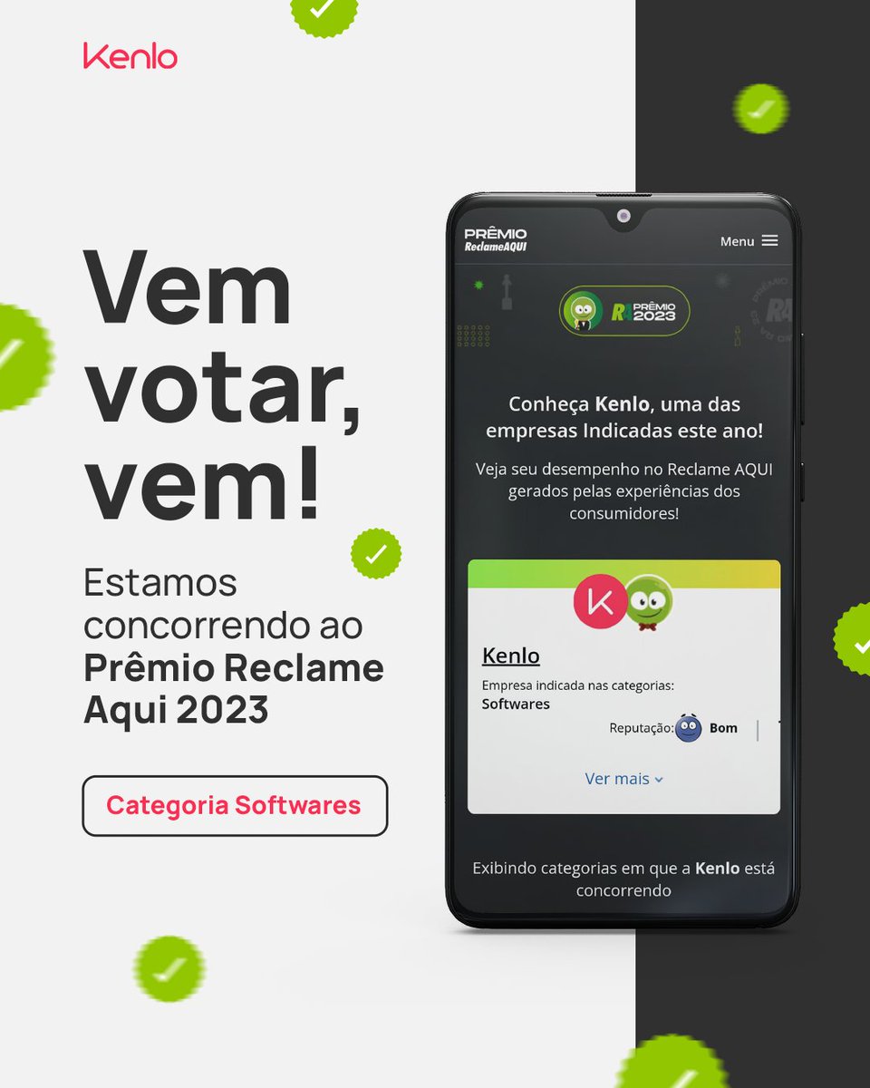 kenlobr's tweet image. Fomos indicados ao #PrêmioRA2023, na categoria #Softwares. 🏆 Estamos na disputa da maior e melhor premiação de #atendimento e #reputação do Brasil.

Acesse o link abaixo e deixe o seu voto. Junte-se a nós e nos ajude a alcançar o topo! 🚀@ReclameAQUI go.kenlo.io/PremioRA
