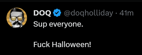VincentCrypt46's tweet photo. Sup everyone.

Fuck Halloween! https://t.co/kt53IiRm4D