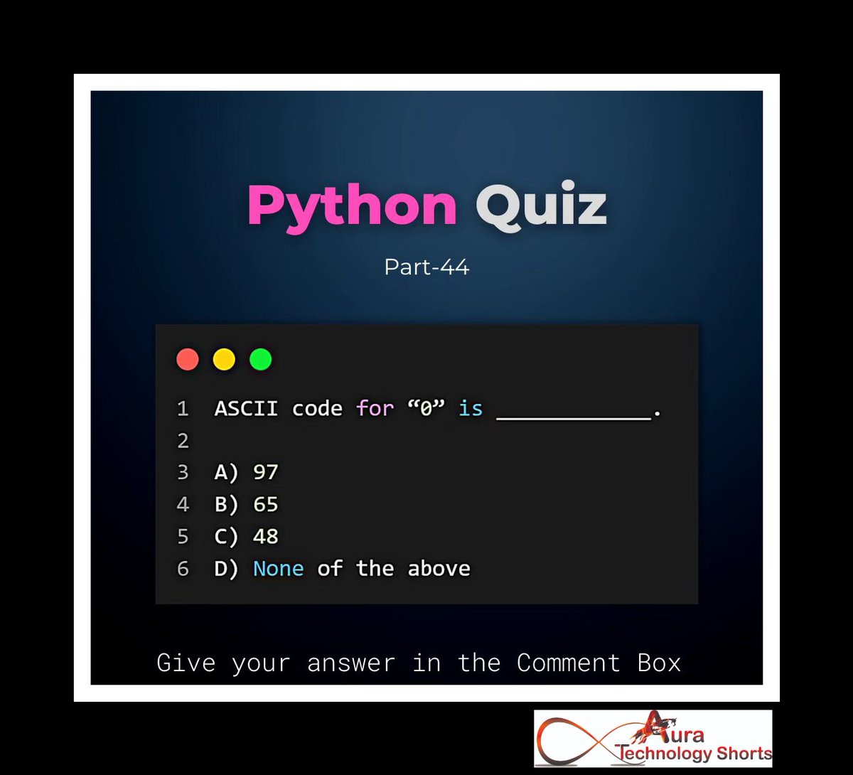 Auratechno72007's tweet image. Quiz time
..............
#JavaScriptQuiz, #JSQuiz, #JavaScriptQuestions, #JSQuestions, #CodingQuiz, #ProgrammingQuiz, #TechQuiz, #CodingQuestions, #ProgrammingQuestions, #TechQuestions