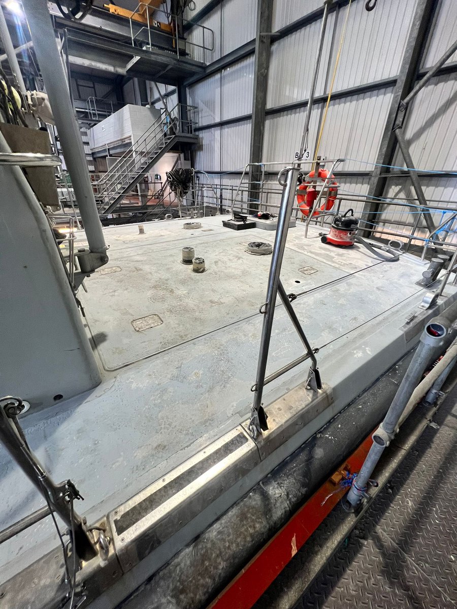 HMS BITER is now with <a href="/HolyheadMarine/">Holyhead Marine</a> for our annual maintenance! Looks like something is missing 🤔